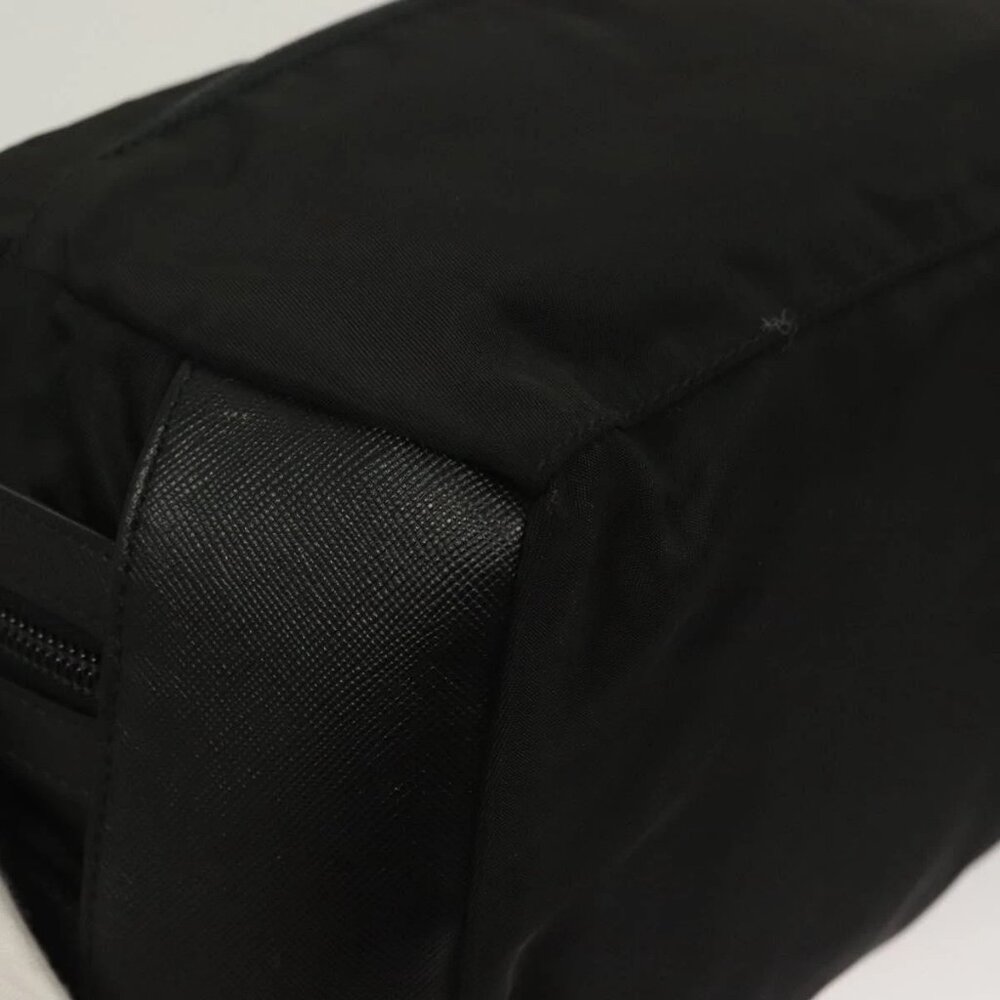 PRADA Clutch Bag Nylon Leather Black Silver Auth ki5843 - Picture 12 of 16